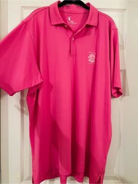F&G TECH Men's XL Polo Pink Short Sleeve Whistling Straits Embroidered Logo